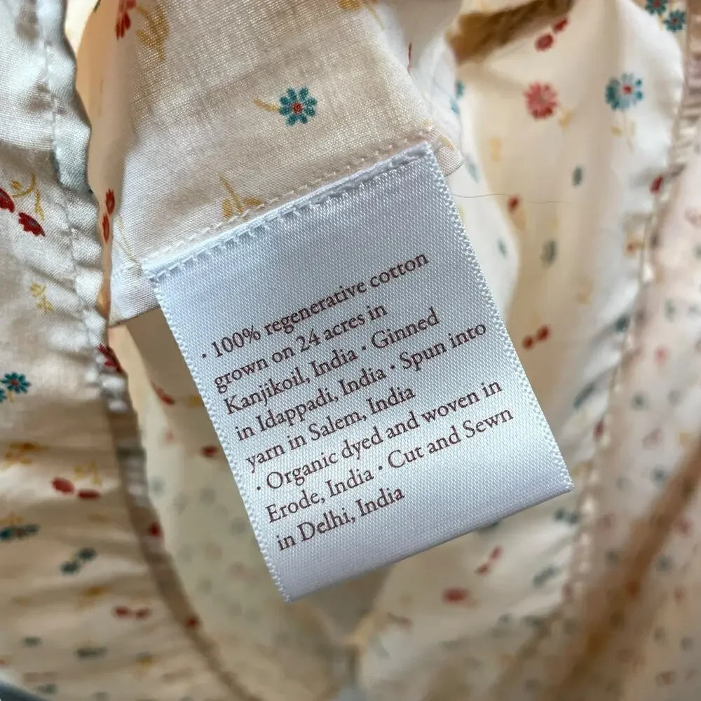 Christy Dawn The Adele Floral Lace Up Dress Carnelian Aster Garden Peach Size L - Picture 6 of 9